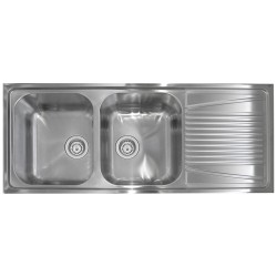  Plados Telma CO11621 - OLYMPUS Lavello incasso cm. 116 x 50 - inox 2 vasche sx + Gocciolatoio dx