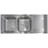  Plados Telma CO11621 - OLYMPUS Lavello incasso cm. 116 x 50 - inox 2 vasche sx + Gocciolatoio dx