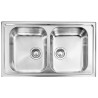  Plados Telma CO08620 - OLYMPUS Lavello incasso cm. 86 x 50 - inox 2 vasche