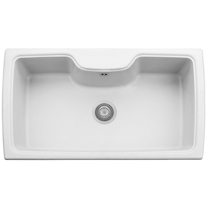  Plados Telma HR0860 UG 98 - MICROULTRAGRANIT Harmony Lavello 1 vasca cm. 88 x 50 - bianco