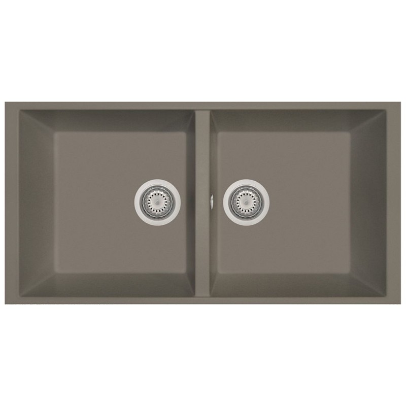  Plados Telma AM8620ST UG 72 - MICROULTRAGRANIT Elegance Lavello 2 vasche cm. 86x43.5 - tartufo