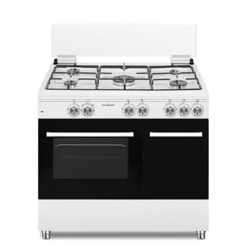 SCHA Schaub Lorenz SS590GEW Cucina 90x60 5 Fuochi Forno Gas Grill Elettrico Portabombola Bianca