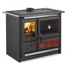 NORD Nordica Cucina a legna ROSA XXL MAIOLICA 8,5 kw - 244 m³ riscaldabili - Nero antracite (7015147)