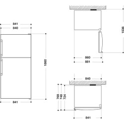 WHIR Whirlpool W84TE 72 X 2 Frigorifero Doppia porta Capacita' 587 Litri No Frost 186 cm Classe E Acciaio Inox