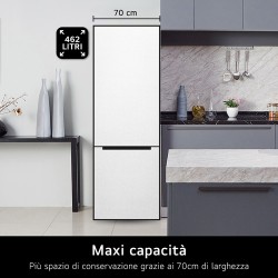 LGE LG GBB567PZCMB Frigorifero Combinato Libera installazione 462 L Total No Frost Wi-Fi Classe energetica E Inox