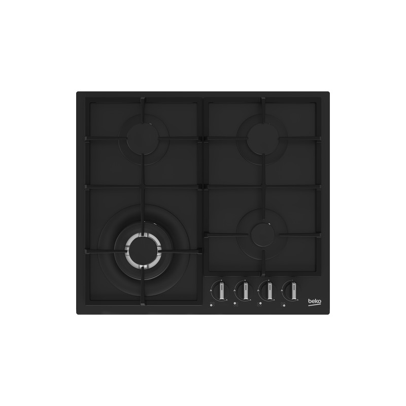 BEKO Beko HIYG 64225 SBO Piano Cottura Nero Da incasso 60 cm Gas 4 Fornello(i)