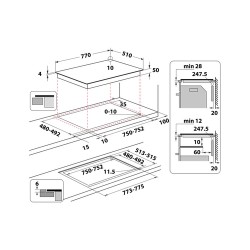 WHIR Whirlpool WL B2977 NE Piano Cottura a Induzione 4 Zone 77 cm Nero