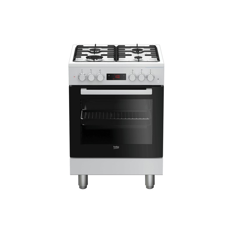 BEKO Beko FSE62110DWF Cucina a Gas 4 fuochi con Forno Elettrico Ventilato 60x60 cm Pulizia a Vapore classe A