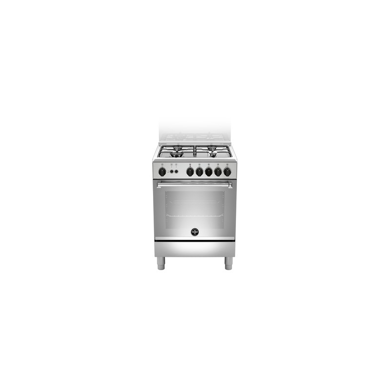 LAGE Bertazzoni La Germania Americana AMN664GXV Cucina a Gas Piano Cottura 4 Fuochi a Gas Forno a Gas Classe A+ Inox