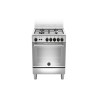 LAGE Bertazzoni La Germania Americana AMN664GXV Cucina a Gas Piano Cottura 4 Fuochi a Gas Forno a Gas Classe A+ Inox