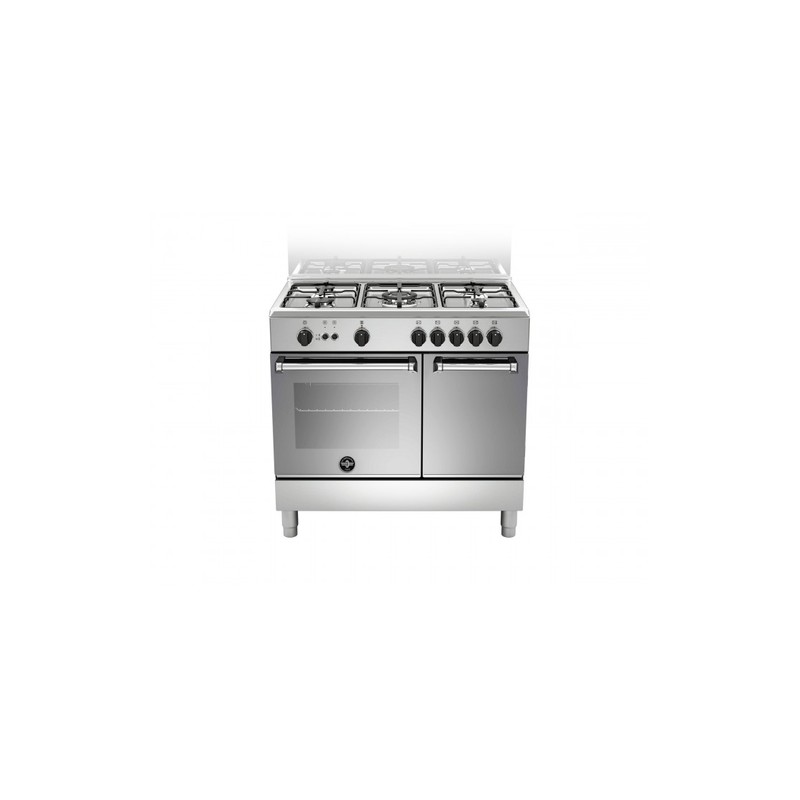 LAGE Bertazzoni La Germania Americana AMN9P5GXV Cucina a Gas Piano Cottura 5 Fuochi a Gas Forno a Gas Classe A+ Portabombole Ino