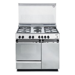 DELO De Longhi SEX8542NED Cucina a Gas Piano Cottura 4 Fuochi + 2 Piastre Elettriche Coperchio in Cristallo Classe A