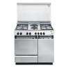 DELO De Longhi SEX8542NED Cucina a Gas Piano Cottura 4 Fuochi + 2 Piastre Elettriche Coperchio in Cristallo Classe A