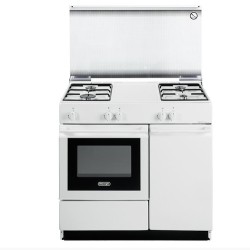 DELO De Longhi SGW 854 N Cucina a Gas 86x50 Cm 4 Fuochi con Coperchio Forno a Gas Portabombole colore Bianca