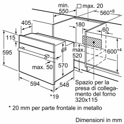 Bosch Bosch HBF133BA0 Forno Elettrico da Incasso Ventilato Multifunzione con Grill Pulizia EcoClean 66 Litri Classe A Nero