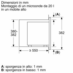 Bosch Bosch BEL623MS3 Forno a Microonde da incasso 20 L Potenza 800W Larghezza 60 cm Inox