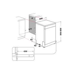 WHIR Whirlpool W7F HP43 X Lavastoviglie 15 coperti a libera installazione Classe C