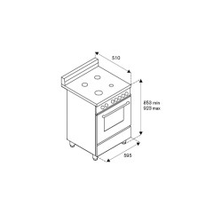 LAGE Bertazzoni La Germania Americana AMN654GXV Cucina a Gas Piano Cottura 4 Fuochi Forno a Gas ventilato Classe A+ Inox