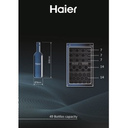 HAIE Haier HWS49GA Cantinetta vino con compressore Libera installazione Nero 49 bottiglia Classe F