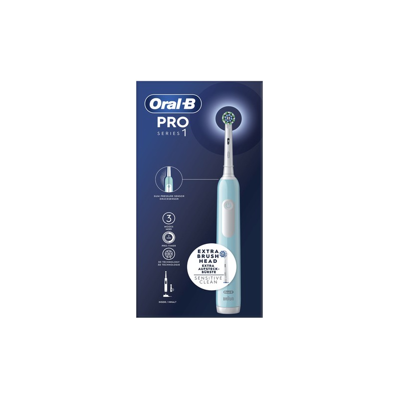 ORAL Oral-B Spazzolino Elettrico Ricaricabile Series 1 Blu con 2 Testine di Ricambio, 1 Spazzolino