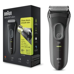 BRAU Braun Series 3 ProSkin 3000s Rasoio Elettrico, Nero Ricaricabile