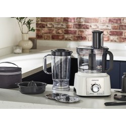 KENW Kenwood FDP65 MultiPro Express robot da cucina 1000 W 3 L Acciaio inossidabile, Bianco