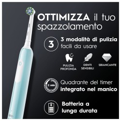 ORAL Oral-B Spazzolino Elettrico Ricaricabile Series 1 Blu con 2 Testine di Ricambio, 1 Spazzolino