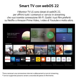 LGE LG 24TQ510S Monitor TV 24 smart webOS 22 Wi-Fi NOVITÀ 2022 Bianco