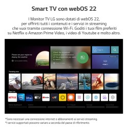 LGE LG 24TQ510S Monitor TV 24 smart webOS 22 Wi-Fi NOVITÀ 2022 Nero