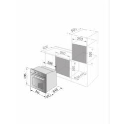  De'Longhi NSFGE9XL Forno a Gas da Incasso Termoventilato Doppio Vetro Grill Elettrico 70 L Classe Multifunzione A+