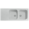  Plados Telma PL1162 UG 90 - MICROULTRAGRANIT Atlantic Lavello 2 vasche + gocciolatoio cm. 116 x 50 - bianco opale