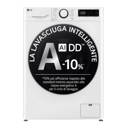 LG LG D4R5010TSWS Lavasciuga 10/6kg AI DD Serie R5 Classe D 1400 Giri TurboWash 360 Vapore Eco Hybrid Bianca