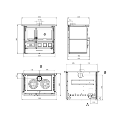 NORD Nordica ROSA XXL MAIOLICA Cucina a legna 8,5 kw - 244 m³ riscaldabili - Pietra naturale  (7015146)