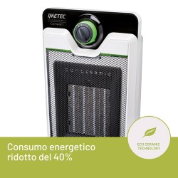 IMET Imetec 4033 Termoventilatore Eco Ceramic, Tecnologia Ceramica, Basso Consumo Energetico, Silenzioso