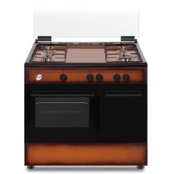 SCHA Schaub Lorenz SS590GEB Cucina 90cm 5 Fuochi Gas Forno a Gas con Grill Elettrico Marrone