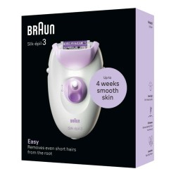 Braun SE3000 Silk-épil 3 Epilatore Elettrico Donna 2 Velocità 20 Pinze Viola/Bianco