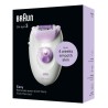 Braun SE3000 Silk-épil 3 Epilatore Elettrico Donna 2 Velocità 20 Pinze Viola/Bianco