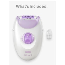 Braun SE3000 Silk-épil 3 Epilatore Elettrico Donna 2 Velocità 20 Pinze Viola/Bianco