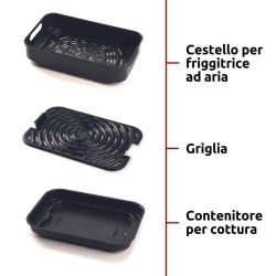 Ariete 4635 Air Fryer Grill Friggitrice ad aria e Griglia 1700 W Capacità 8L Nero