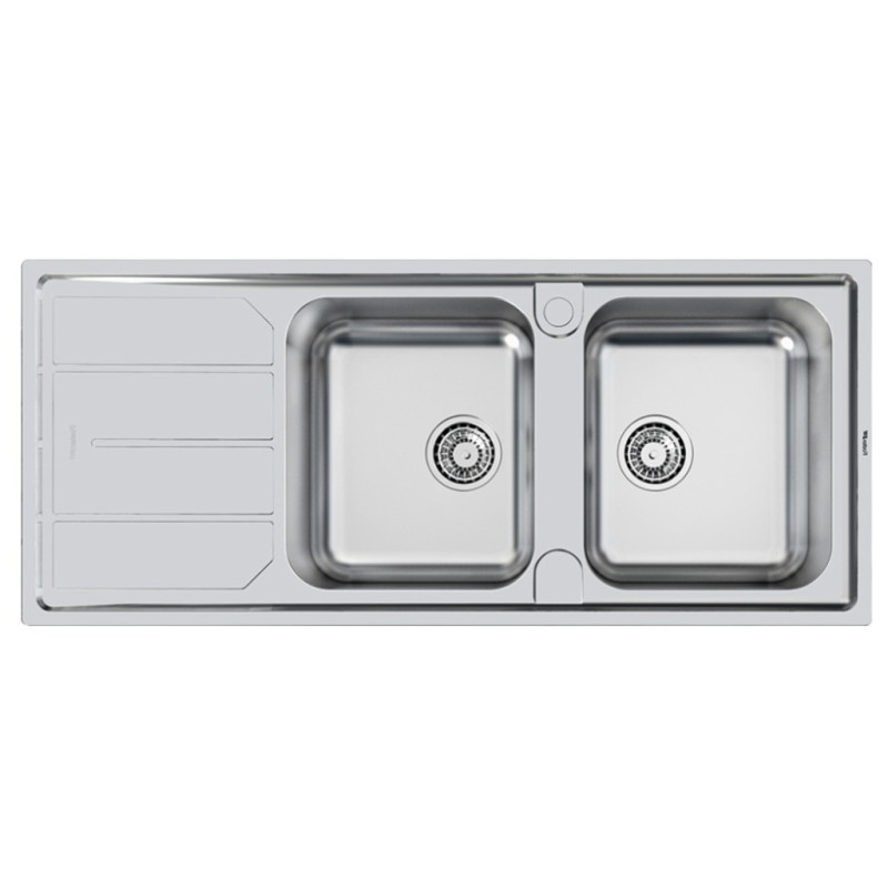  Foster Lavello Cucina da incasso 2 Vasche + Gocciolatoio Dx Inox (6812/072) (5812061)